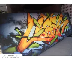 Large Graffiti Canvas Painting