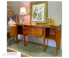 Vintage Pine Serpentine Sideboard with Inlays