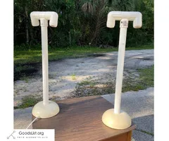 Pair Of Mid Century Olympia Outdoor Water Resistant Pool Table Lamps